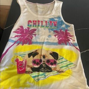 Chillin' pug Tank Top - palm trees 🌴